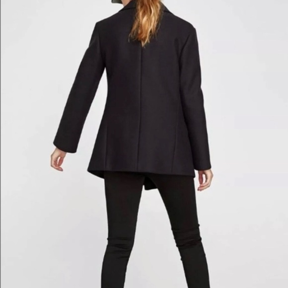 ❤️ NWT BEAUTIFUL ZARA DOUBLE BREASTED BLACK BLAZER SIZE MEDIUM. 4 BUTTON - Picture 13 of 13